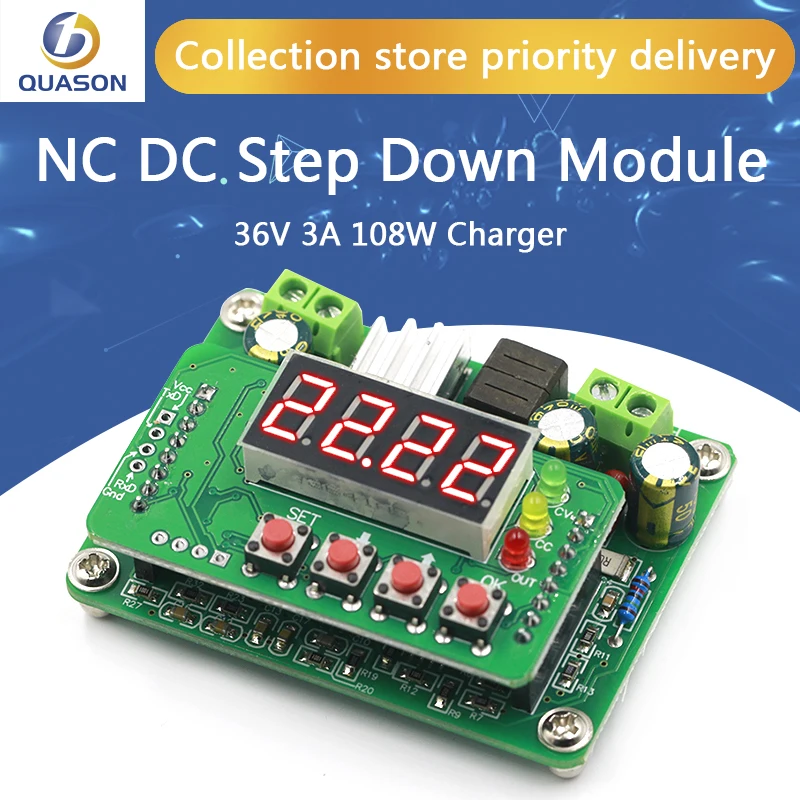 

B3603 NC DC источник питания Регулируемый понижающий модуль Напряжение Амперметр 36 В 3A 108 ВТ зарядное устройство
