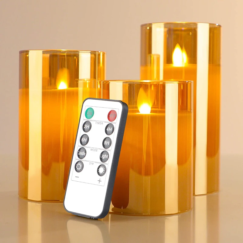 With Remote Candles Flickering Flame Moving Wick With Timer Adjustable Brightness Fall Decor For Home
