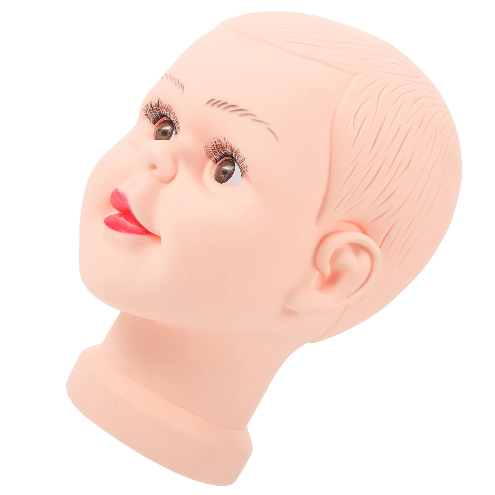 

Simulated Head Mannequin Cosmetology Hats Stand Salon Bald Model Glasses Display Holder