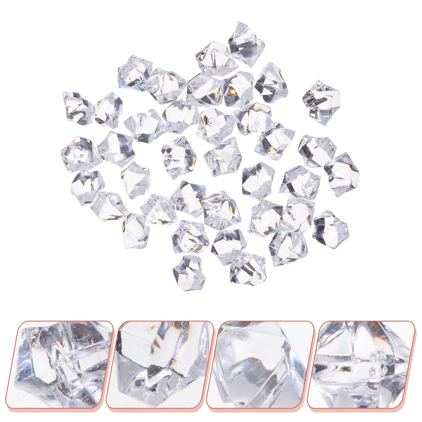 

400Pcs Acrylic Clear Ice Rocks Unique Fake Ice Cubes Beautiful Home Decoration
