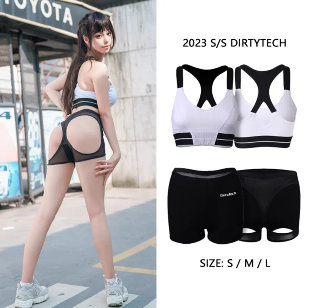 Костюм из двух предметов спортивный купальник с блокирующим разрезом