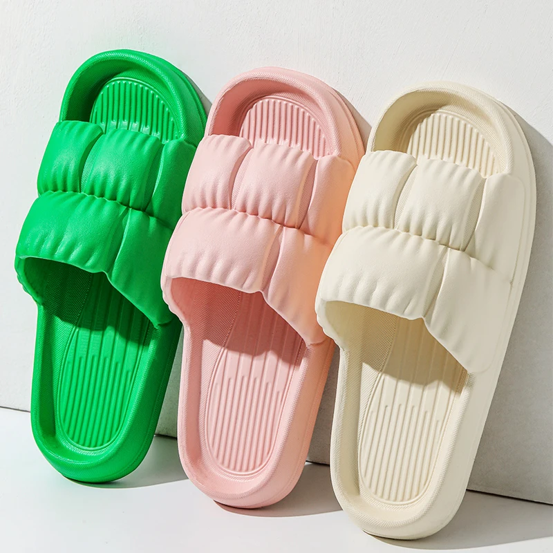 

Thick Home Slippers Platform Bathroom Cloud Couple Slippers Non-slip Flip Flops Summer Women Fashion Soft Sole EVA Indoor Slides