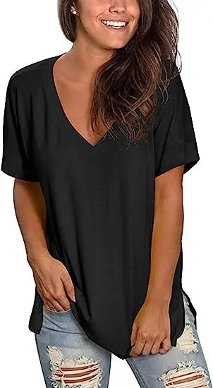 

Женская новая блузка с V-образным вырезом и коротким рукавом