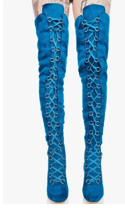 Пикантные зеленые женские ботинки на квадратном каблуке подиумные с острым