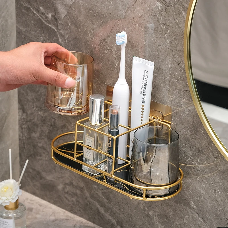 

Home Toothbrush Holder Multifunction Base Frame Storage Rack Tooth Brush Toothpaste Stand Shelf Cup Holder Bath Accessories
