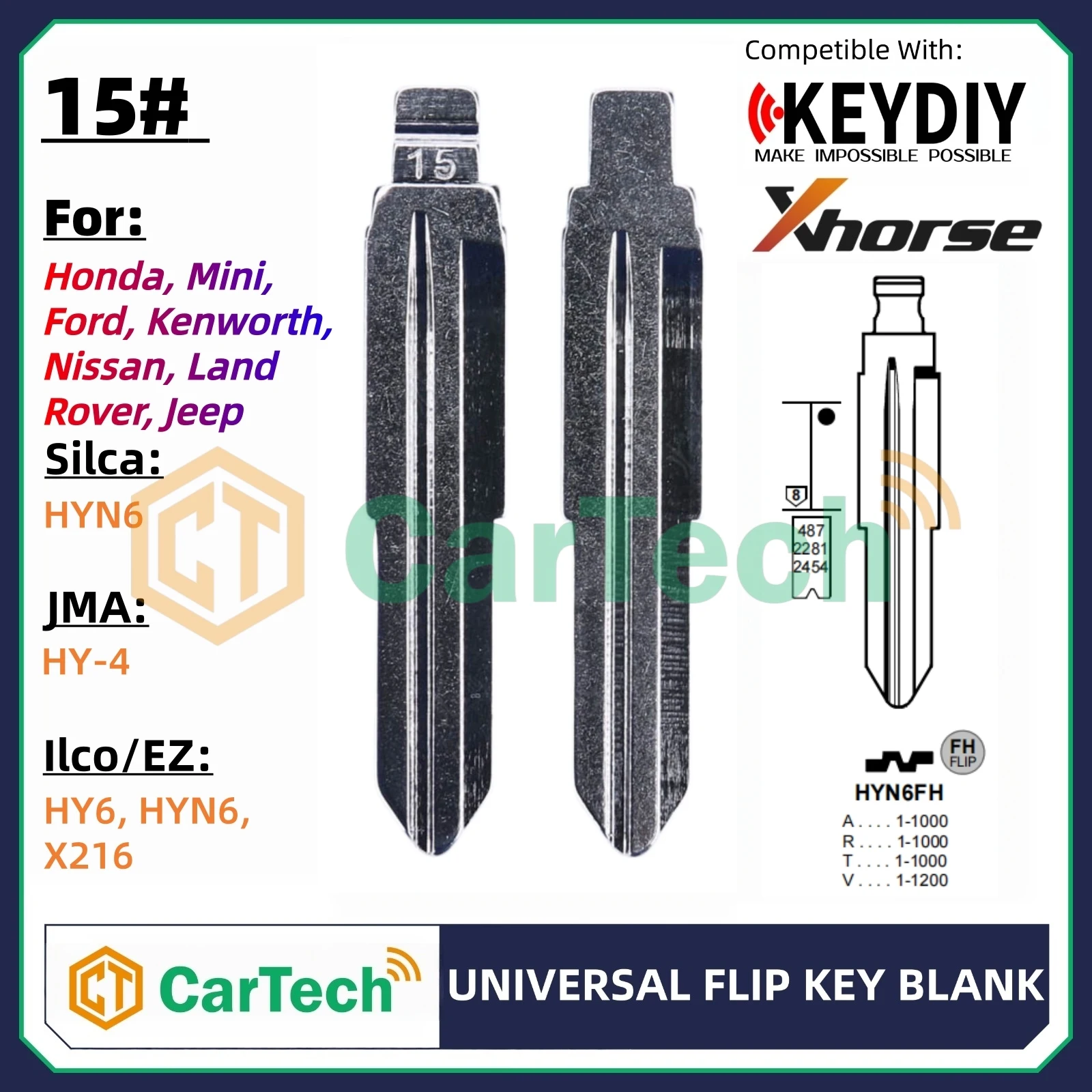 Фото 01 # HU49 необрезанный флип-пустой ключ для KEYDIY KD XHORSE VVDI Универсальный пульт дистанционного управления для Audi VW Volkswagen Seat Porsche Jetta Santana №1