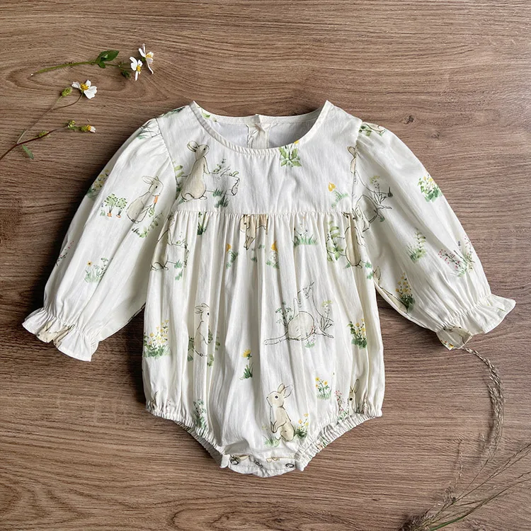 

Summer Baby Girls Romper Floral Print Full Sleeve Romper