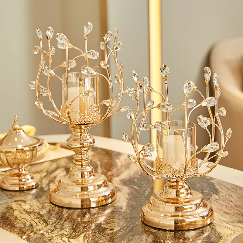 

Европейский роскошный светильник в стиле ретро, металлическая фотоподсвечник, романтический светильник для столовой, украшение для дома, подсвечники