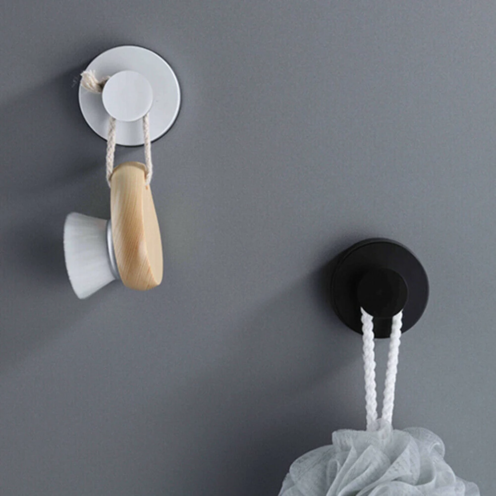 

2PCS Hook Hanger Shower Towel Kitchen Wall Cup Sucker Vacuum Suction Round Bathroom Waterproff Hooks For Towels