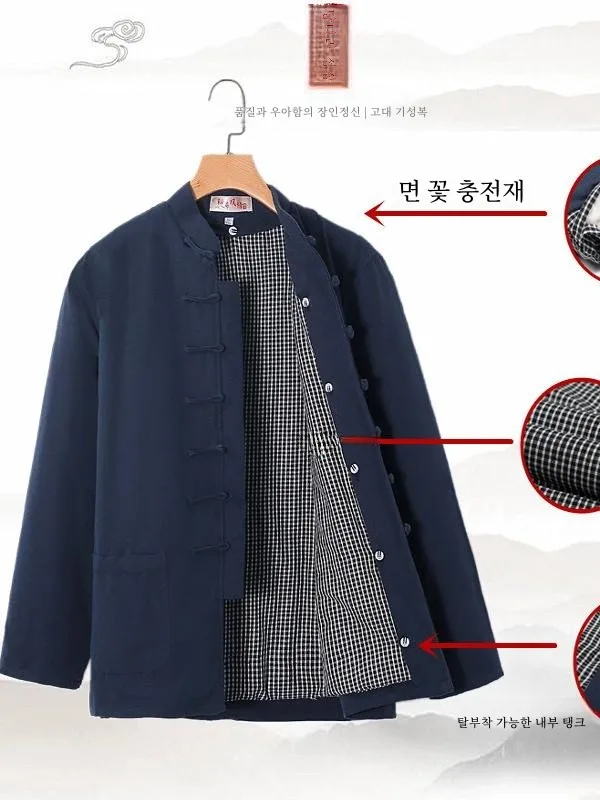 Зимняя мужская куртка ручной работы на хлопковой подкладке из чистого хлопка