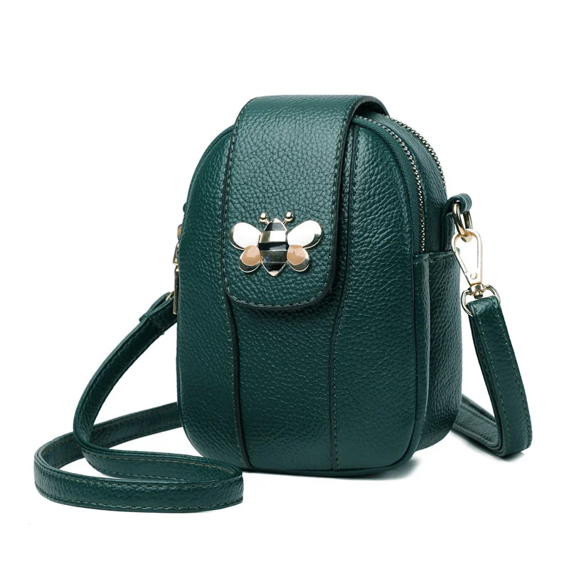 2022 new mini bag soft leather women's Shoulder Bag Messenger Bag Fashion large capacity mobile phone bag litchi pattern