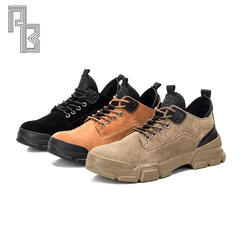 

Мужские дышащие повседневные ботинки AB со стальным носком, Новые защитные рабочие ботинки на толстой подошве с Проколом из говяжьих сухожи...