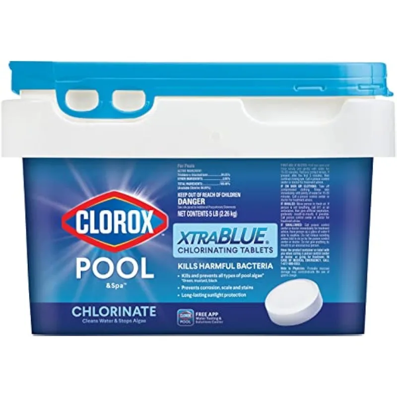 

CLOROX Pool&Spa XtraBlue 3-Inch Long Lasting Chlorinating Tablets, 5-Pound Chlorine