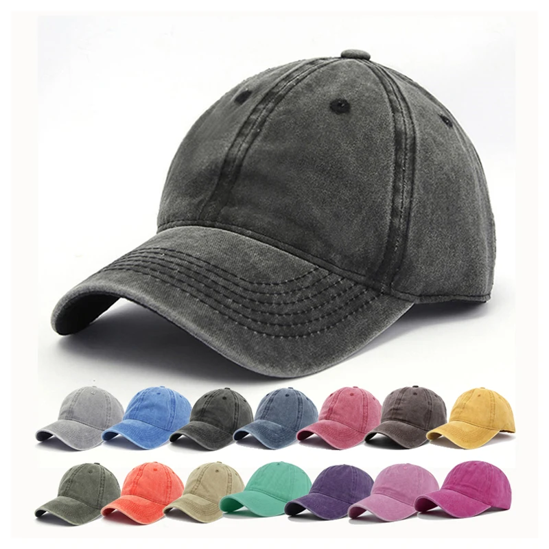 Pure Color Baseball Cap Cowboy Water Washing Hats Hat