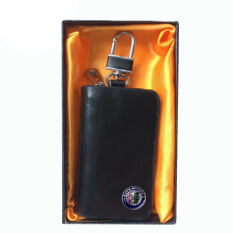 

1 шт. Новый Модный черный высококачественный кожаный автомобильный брелок для ключей чехол для ключей защитный чехол для автомобильных клю...