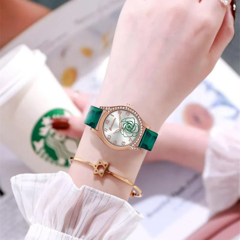 

Women Rose Watch Digital Dial Quartz Wrist Watches Skin Leather Band Analog Quartz Watch Ladies Luxury Watch Relojes Para Mujer