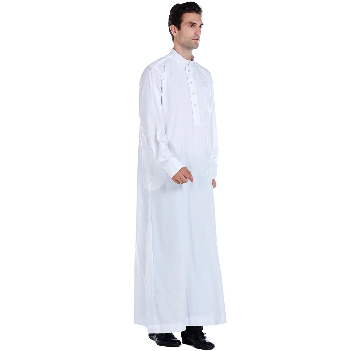 Abaya Muslim Dress Pakistan Islamic Clothing Mens Arab Robe Saudi Arabia Jubba Thobe Kleding Mannen Kaftan Oman Qamis Homme
