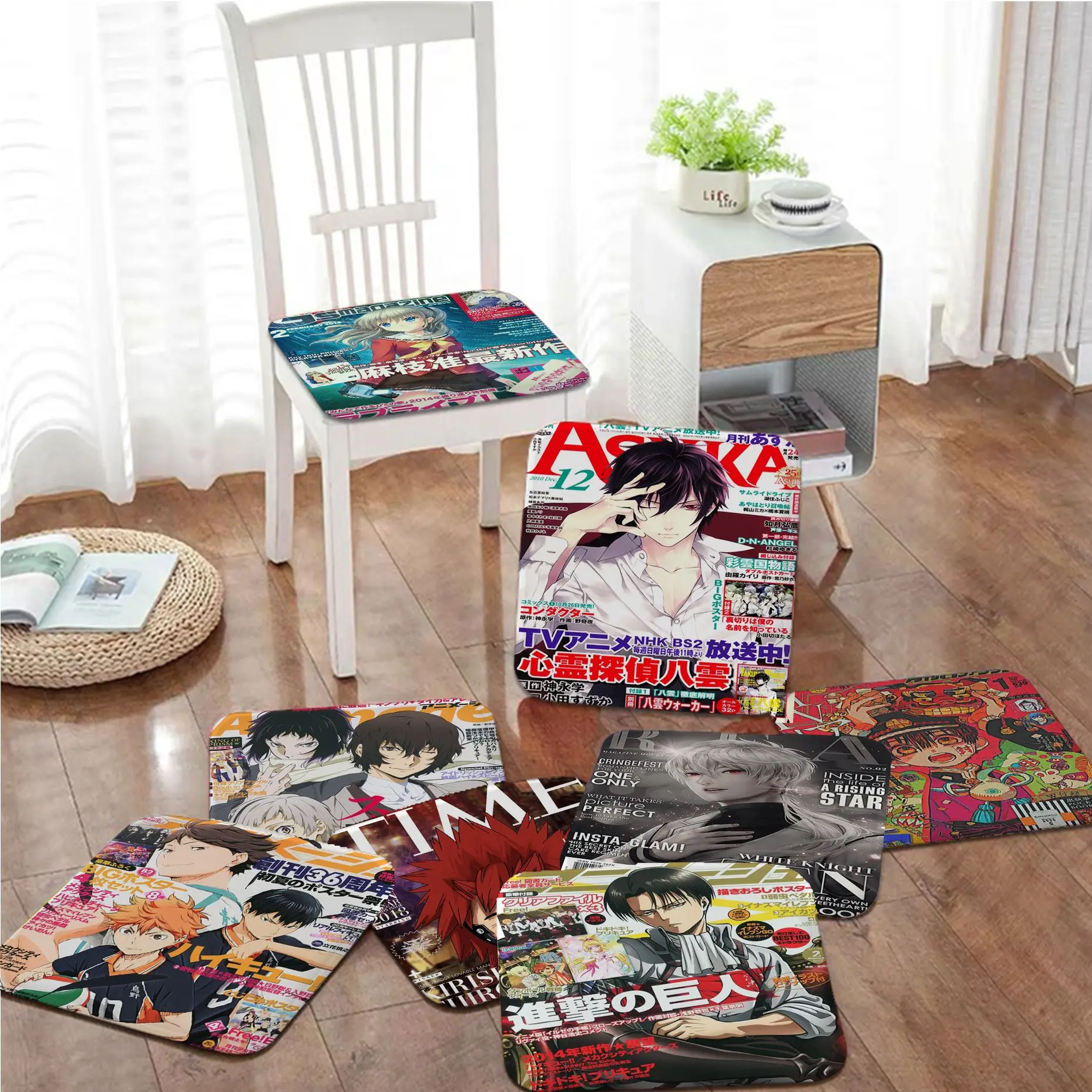 

BANANA FISH Creative Stool Pad Patio Home Kitchen Office Chair Seat Cushion Pads Sofa Seat 40x40cm Outdoor Garden Cushions