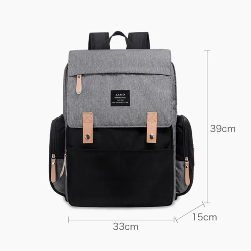 Authentic LAND Mommy Diaper Bags Backpacks Mother Large Capacity Travel Nappy with anti-loss zipper Baby Nursing Bags NEW images - 6