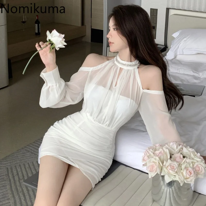 

Платье Nomikuma женское с открытыми плечами, шикарное элегантное модное пикантное, с вырезами, весна-лето