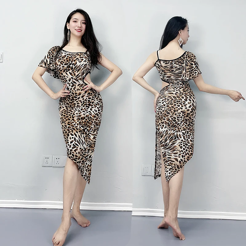 

Belly Dance Training Clothes Sexy Leopard Dress Autumn and Winter Dress Wild Dynamic 2022 New Women's Dress Belly dance women