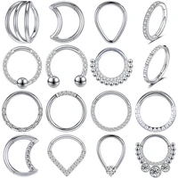 aoedej 16g crystal cartilage earring women septum piercing stainless steel nose ring zircon piercing jewelry daith nose clicker