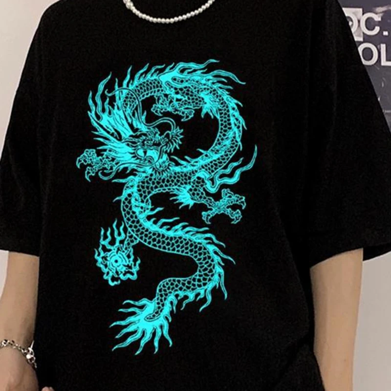 

T Shirt Streetwear Tops Women Aesthetic Oversized T Shirt Harajuku Gothic Casual Short Sleeve Black Print Tees Ladies Clothes