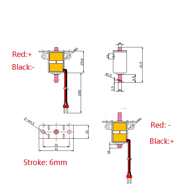 DC12V Two-way Self-holding Solenoid 6MM Stroke Push-pull Type self-holding Electromagnet