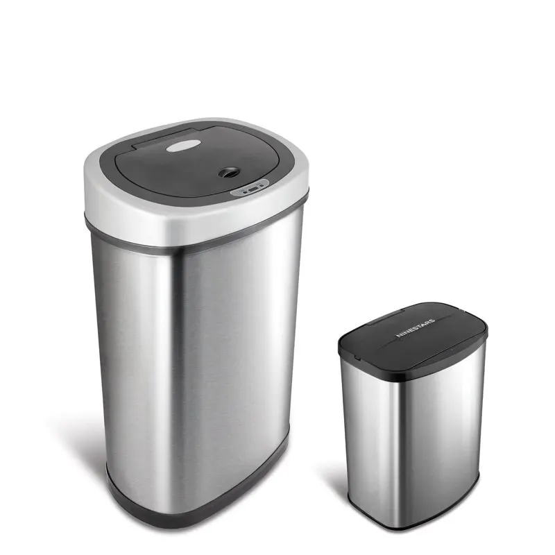 

13.2 gal Motion Sensor Trash Can Combo, Fingerprint-Resistant Stainless Steel