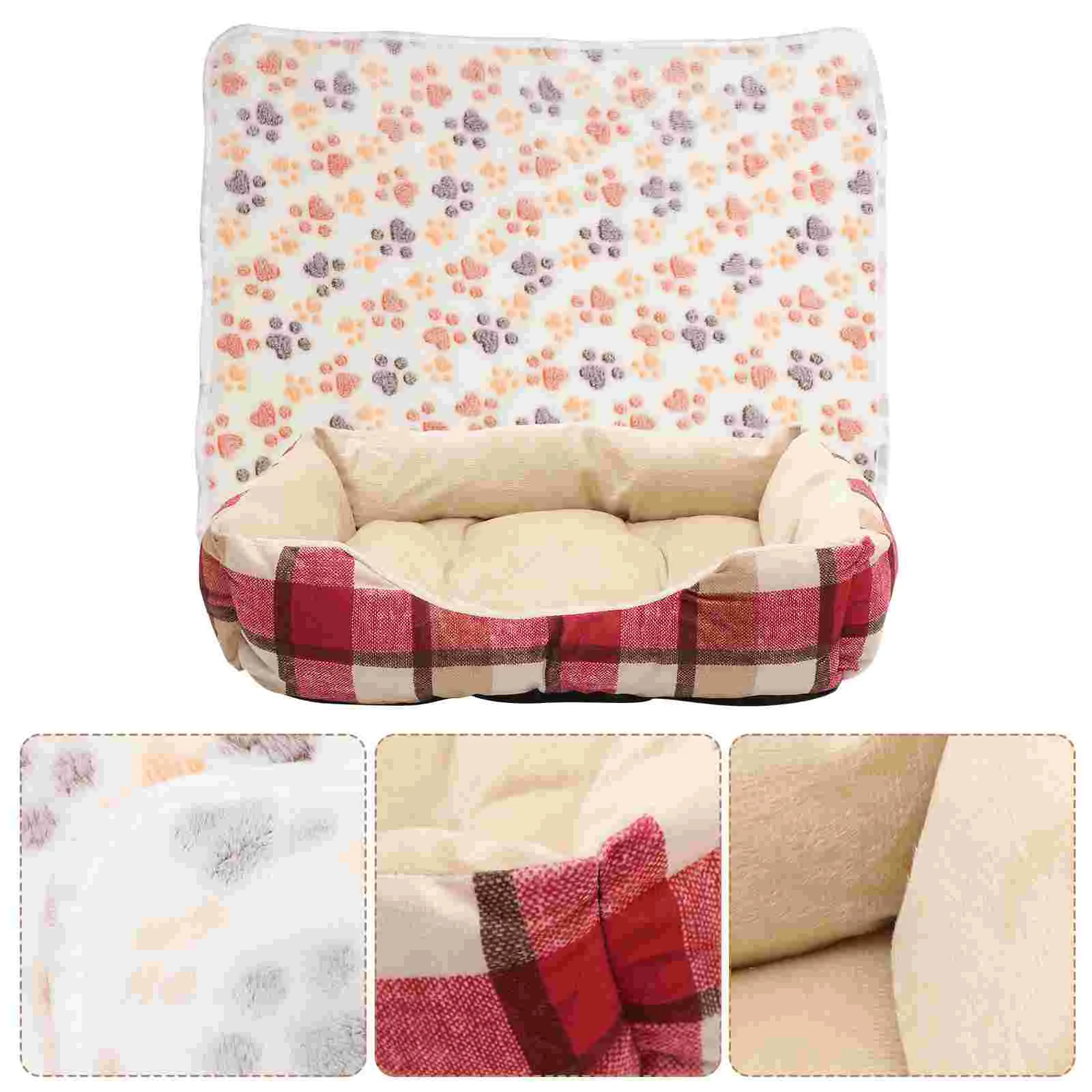 

Bed Dog Sleeping Pet Cat Christmas Cotton Style Sofa Kennel Bolster Warming Self Puppywarm Beds Supplies Cushion Raised Plush