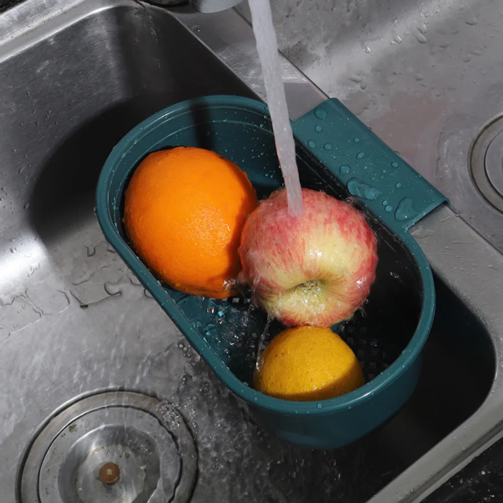 

Kitchen Water Filter Basket With Hook High Quality Durable Draining Basket For Fruits Cleaning