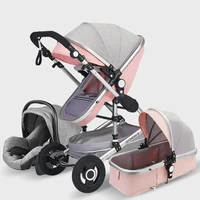 high landscape baby stroller 3 in 1 with car seat pink stroller luxury travel pram car seat and stroller baby carrier trolley