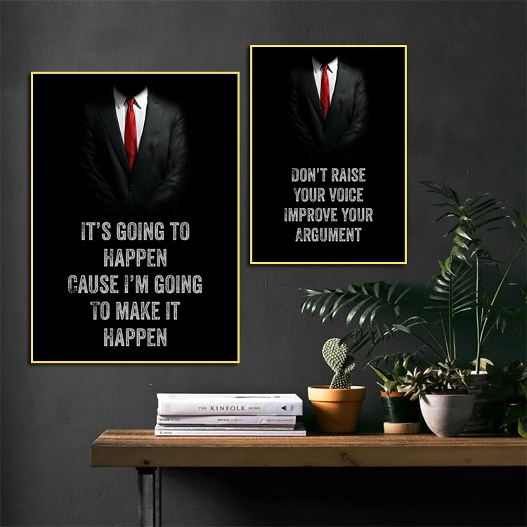 

Suit Poster Success Inspirational Quotes Canvas Painting Wall Art Pictures Printing Cuadros For Office Room Interior Decoration