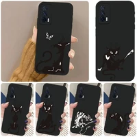 black cat phone case black soft for vivo s1 y95 y93 y20 y30 y50 y75 v19 v17 v15 pro x60pro nex 3 shell coque
