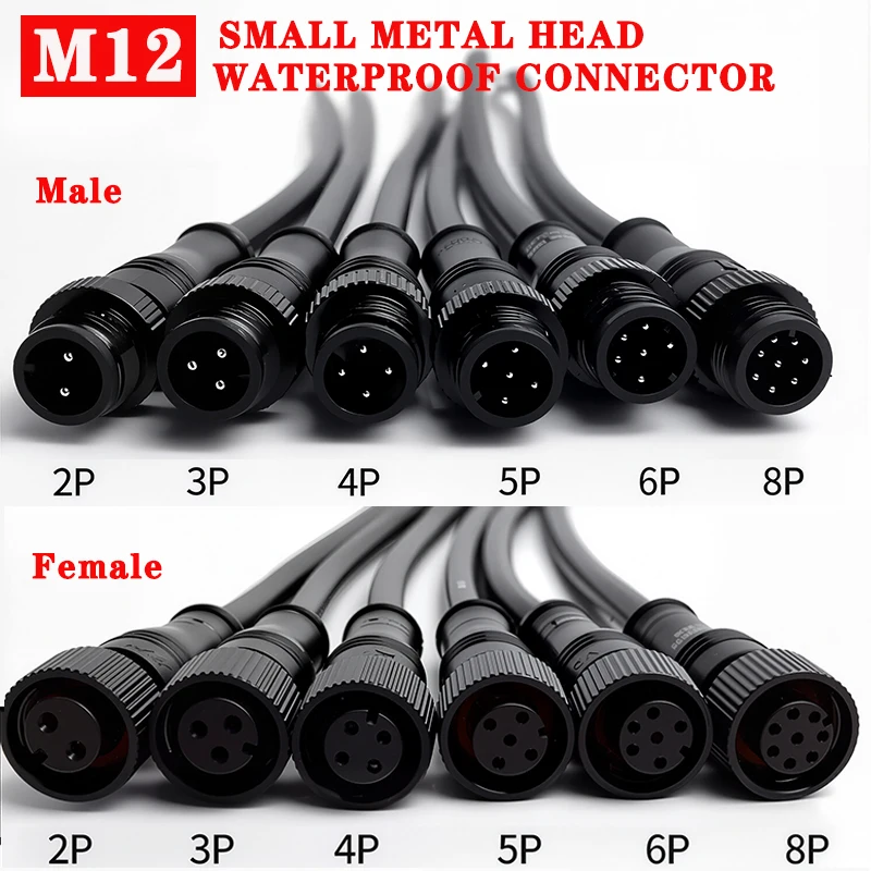 

Водонепроницаемые разъемы M12 для светодиодных лент 2/3/4/5/6/8 контактов 20 см