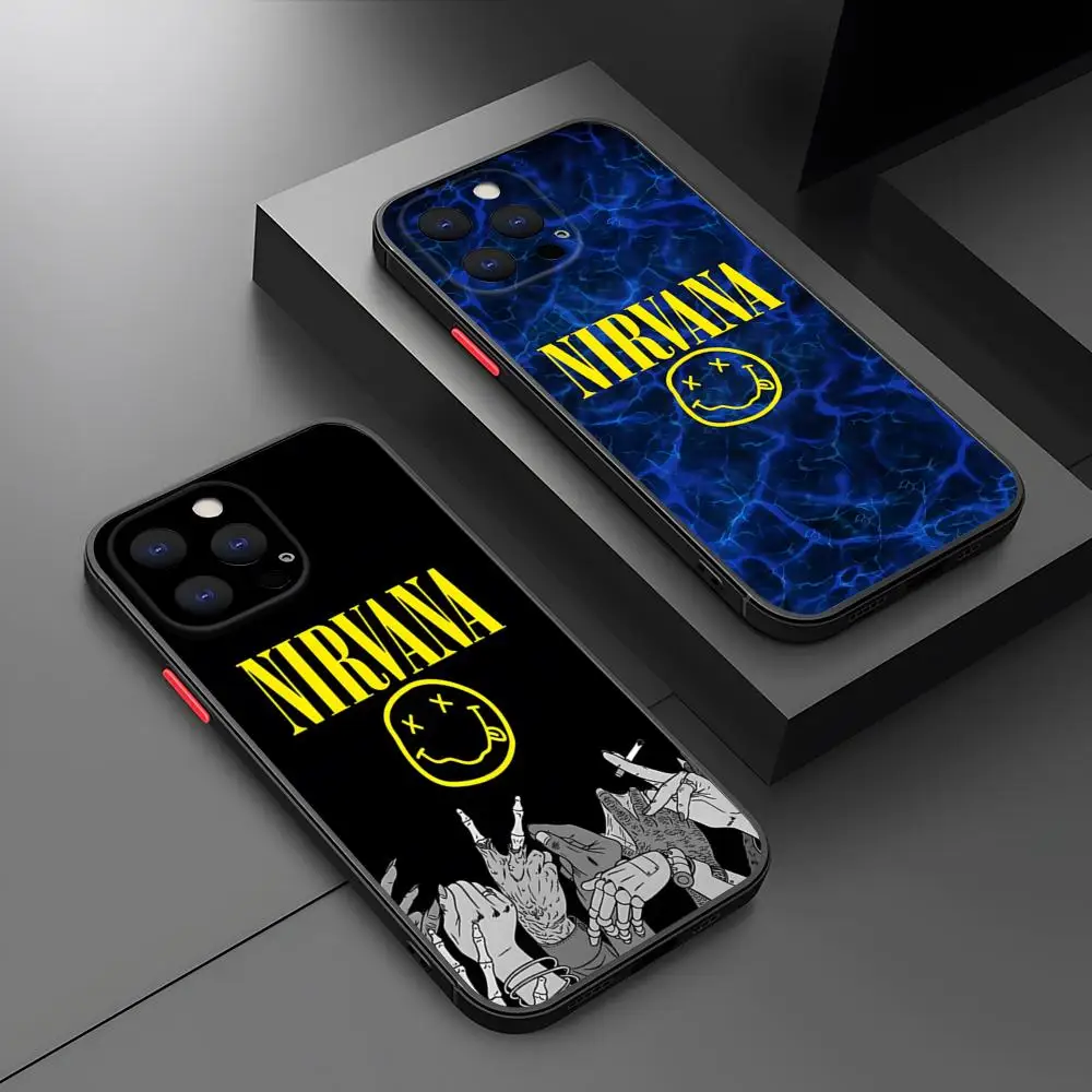 Винтажный чехол для телефона N-Nirvana Iphone 16 15 14 Max 13 12 mini 11 Plus 7 8 6 6SX X Rx S матовая