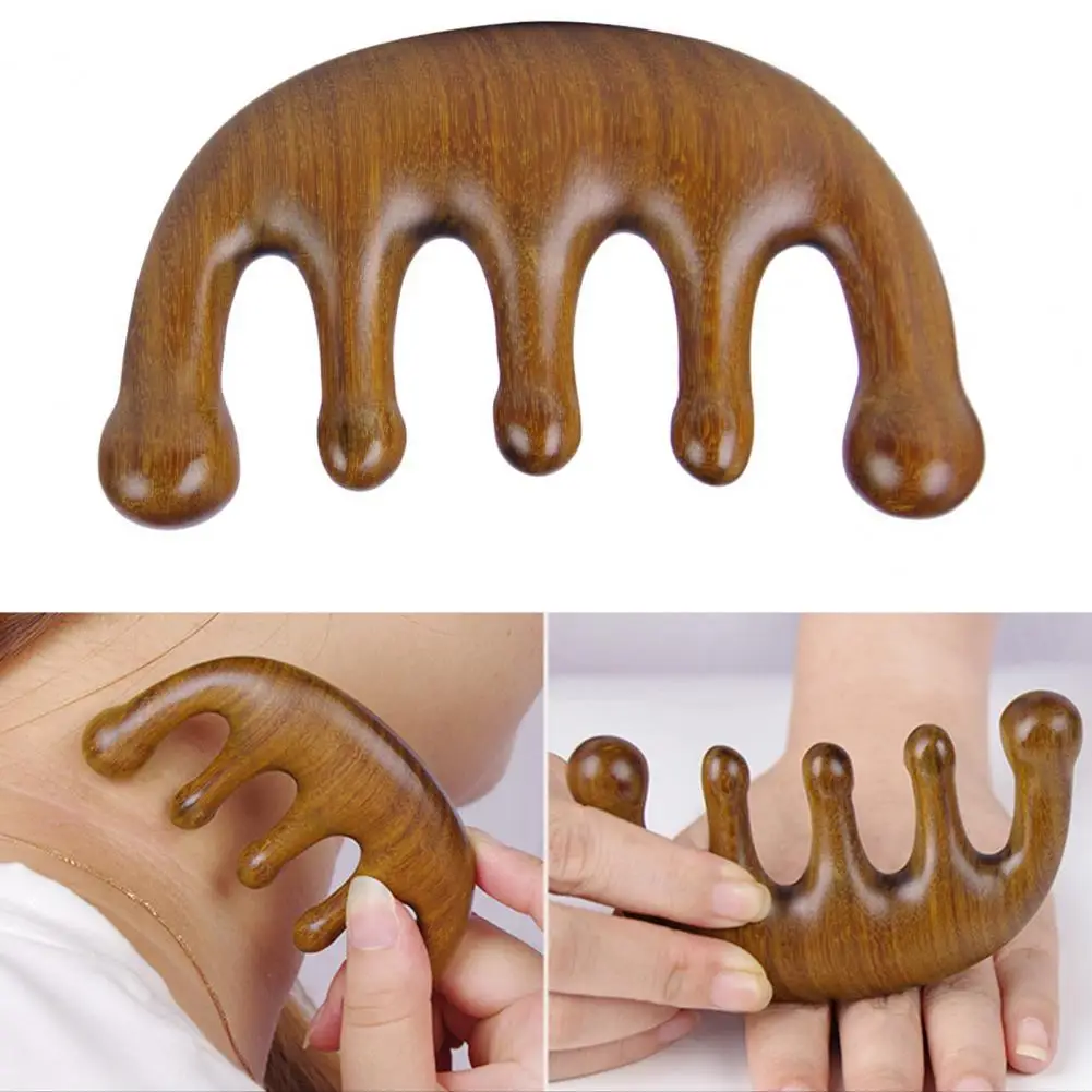 

Деревянная расческа, многофункциональная Расческа для парикмахерской, удобная Массажная расческа из сандалового дерева золотистого цвета