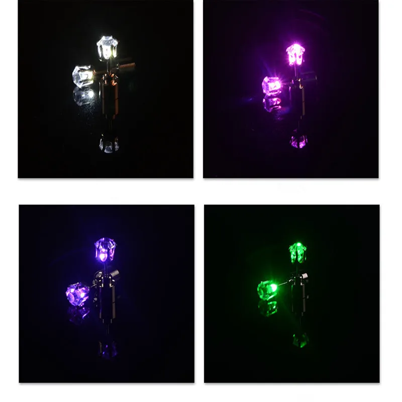 New Fashion Korean Diamond Led Light-emitting Earrings Bar KTV Nightclub Trend Luminous Flashing Earrings For Man Women Couples