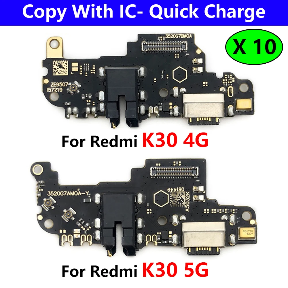 

10Pcs/Lot, New For Xiaomi Redmi K30 4G / K30 5G Dock Connector Micro USB Charger Charging Port Flex Cable Microphone Board