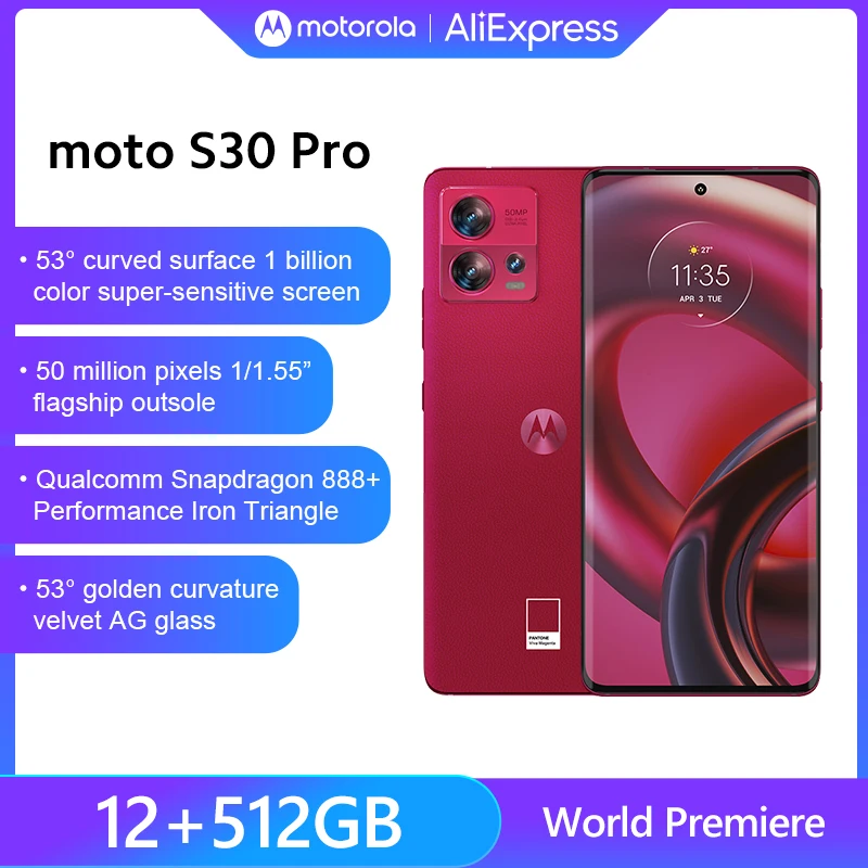 

Смартфон Motorola Premier MOTO S30 Pro, 6,55 дюйма, тройная камера 50 МП, 68 Вт, быстрая зарядка, аккумулятор 4400 мАч