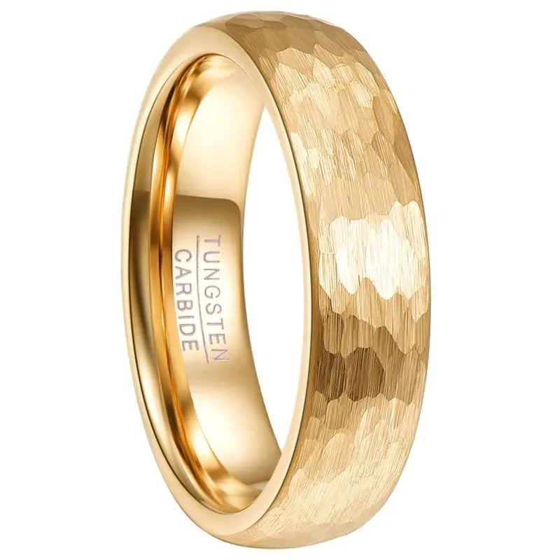 Amazon Style 6MM Thick Gold Plated Tungsten Steel Ring In Stock One Piece Free Shipping Of High Quality Craftsmanship