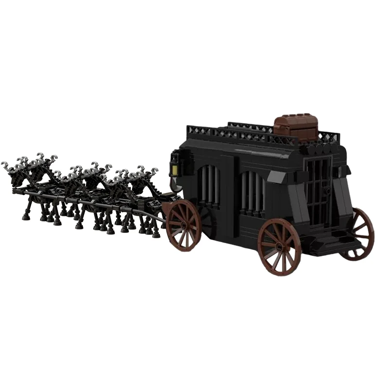 

Medieval Prisoner Carriage Building Block Kit Skeleton Ghost Wagon Transport Bullock Car Truck Vehicle Brick Model DIY Kid Toy