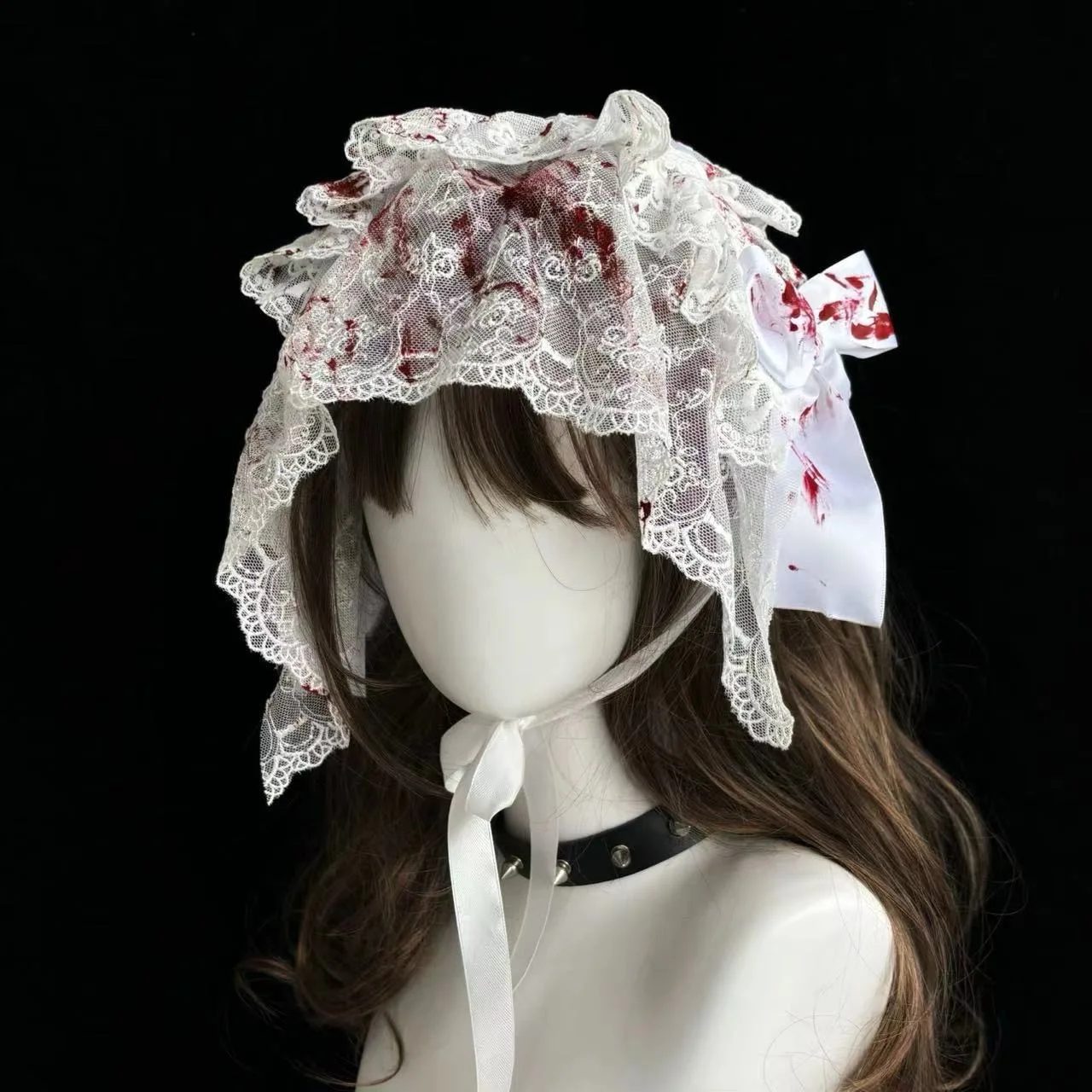 Готические мертвые волосы Лолита многослойный кружевной женский головной убор