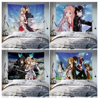 sword art online anime diy wall tapestry art science fiction room home decor ins home decor