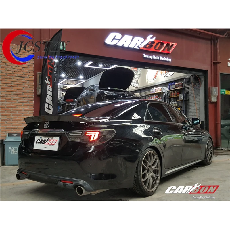 

Спойлер для Toyota Mark X REIZ 2010-2017 года, глянцевое углеродное волокно, FRP, заднее крыло, аксессуары в стиле K