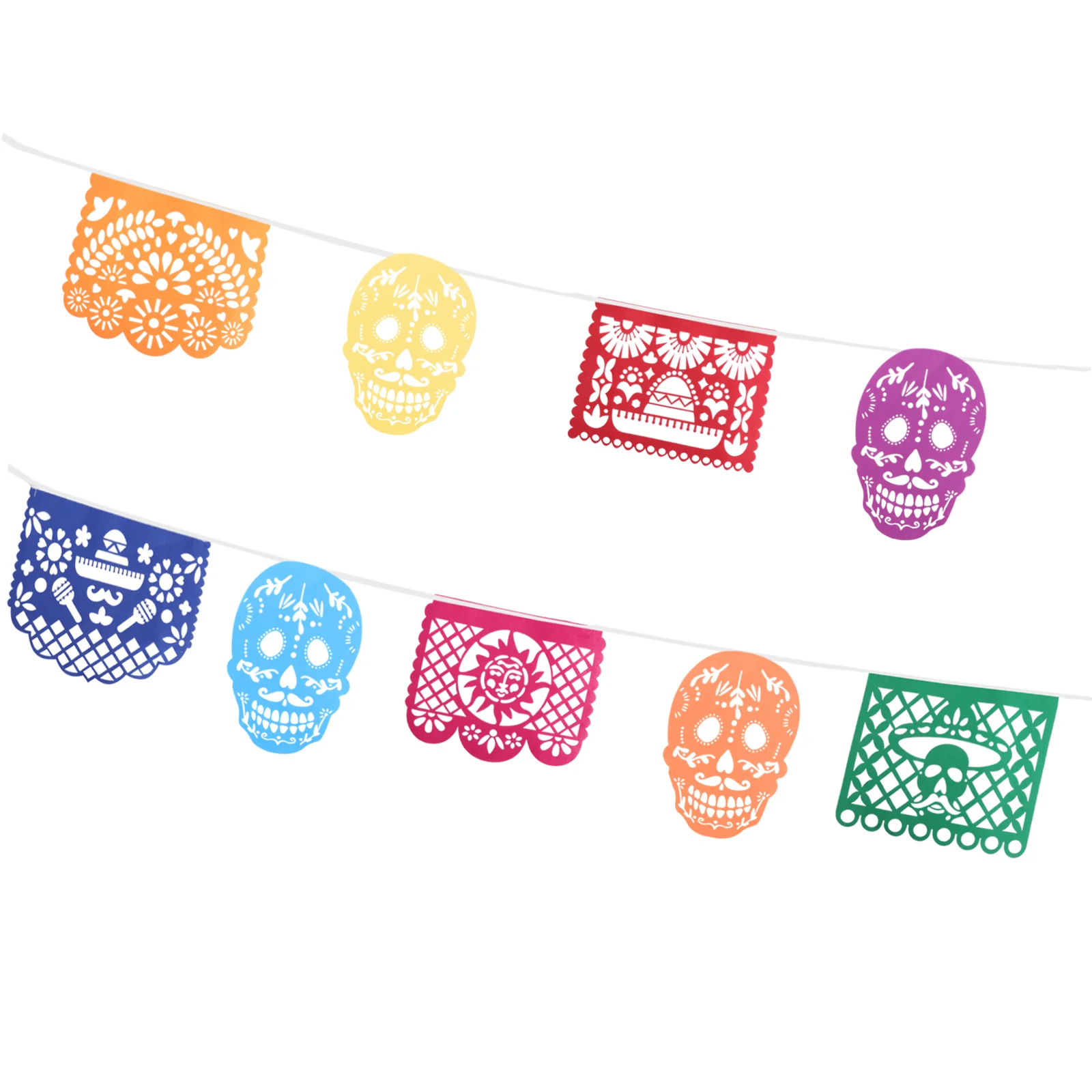 

1 Set Mexican Day of the Dead Bunting Decorative Banner Party Hanging Garland