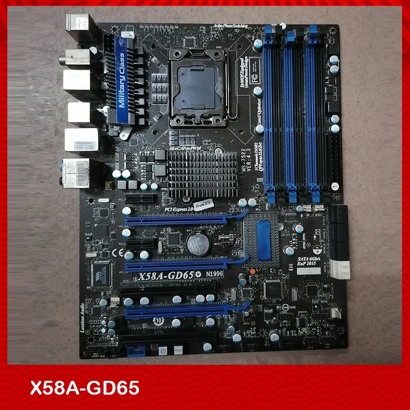 

Оригинальная настольная материнская плата для Msi X58A-GD65 LGA 1366 DDR3 24G V: 4,3 SATA2/3 USB3.0 ATX, полностью протестирована