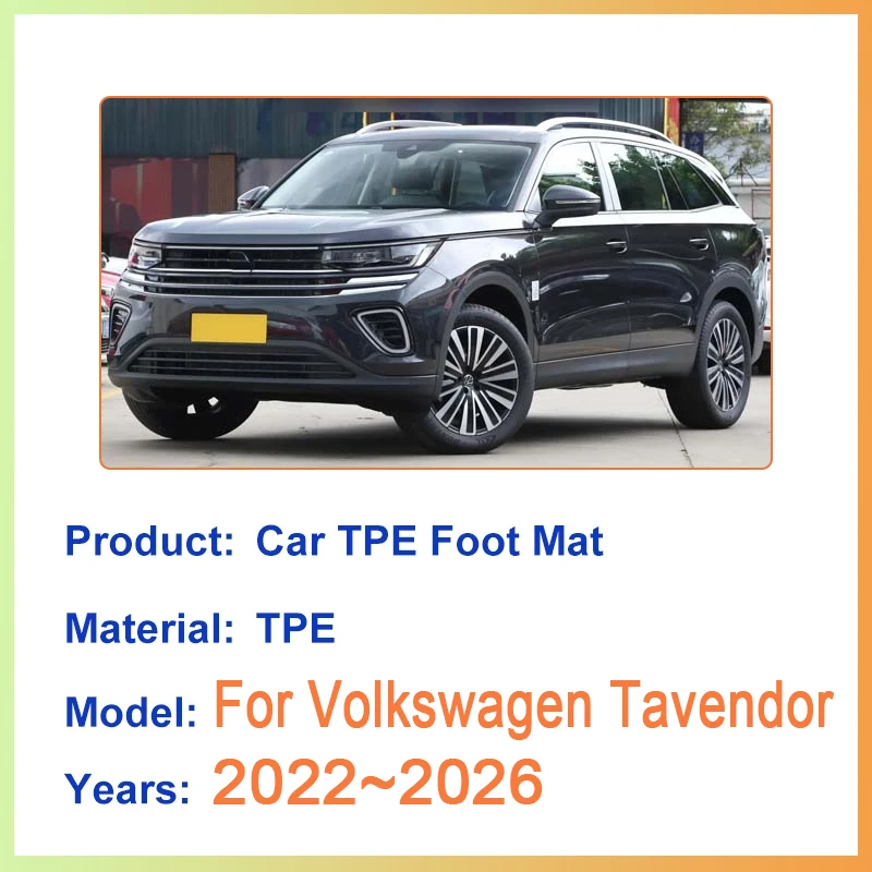 Фото Автомобильные коврики для Volkswagen VW Tavendor 2022 ~ 2026 2025 Body Kit с левым рулем, водонепроницаемый грязевой коврик для ног, легко чистящиеся аксессуары из ТПЭ №2