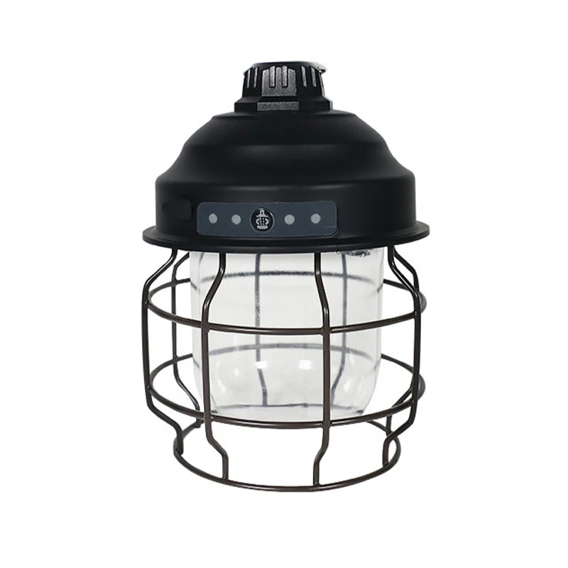 

Waterproof Lightweight Tabletop Tent LED Light Outdoor Camping Hanging Lantern Yard Garden Vintage Iron Fishing Indoor 3 Modes