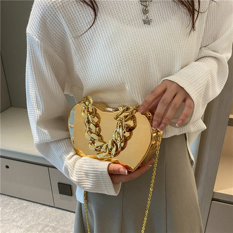 Fashion Acrylic Box Bag Thick Chains Crossbody Bags for Women Fruit Design Women Handbags Cute Shoulder Bag Evening Bags Clutch